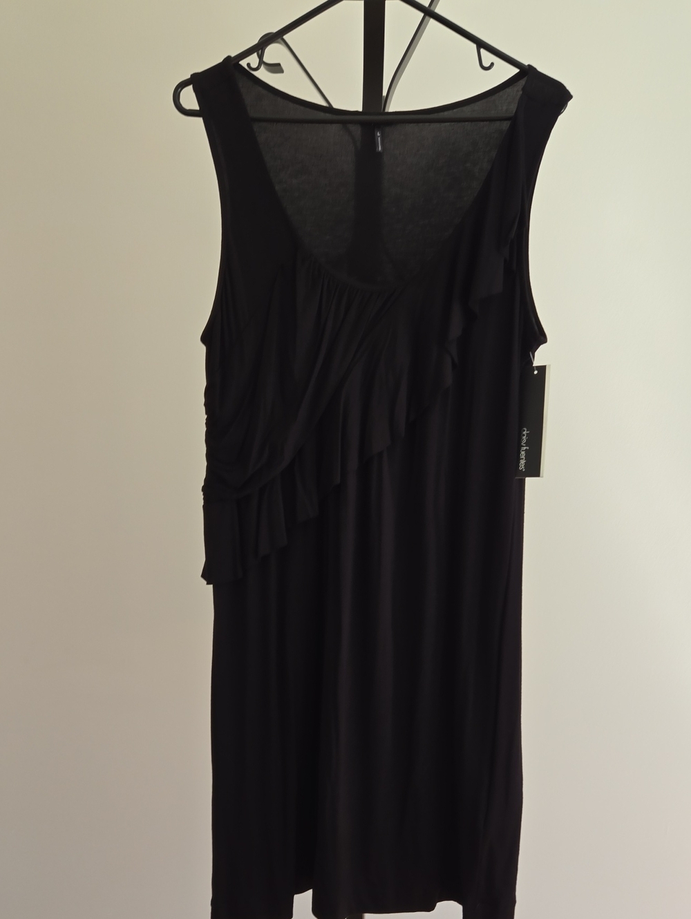 Black Ruffle Sleeveless Dress